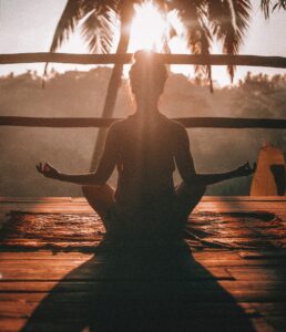 Healthy habits woman in meditation practice